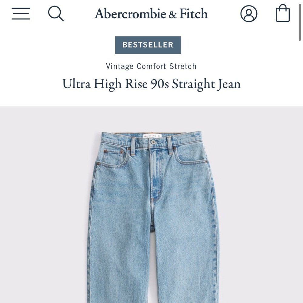Abercrombie & Fitch The 90s Slim Straight Ultra High Rise